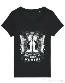 Tricou STANLEY STELLA dama The best men are born as Gemini Negru