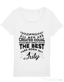 Tricou STANLEY STELLA dama The best men are born in July Alb