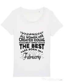 Tricou STANLEY STELLA dama The best women are born in February Alb
