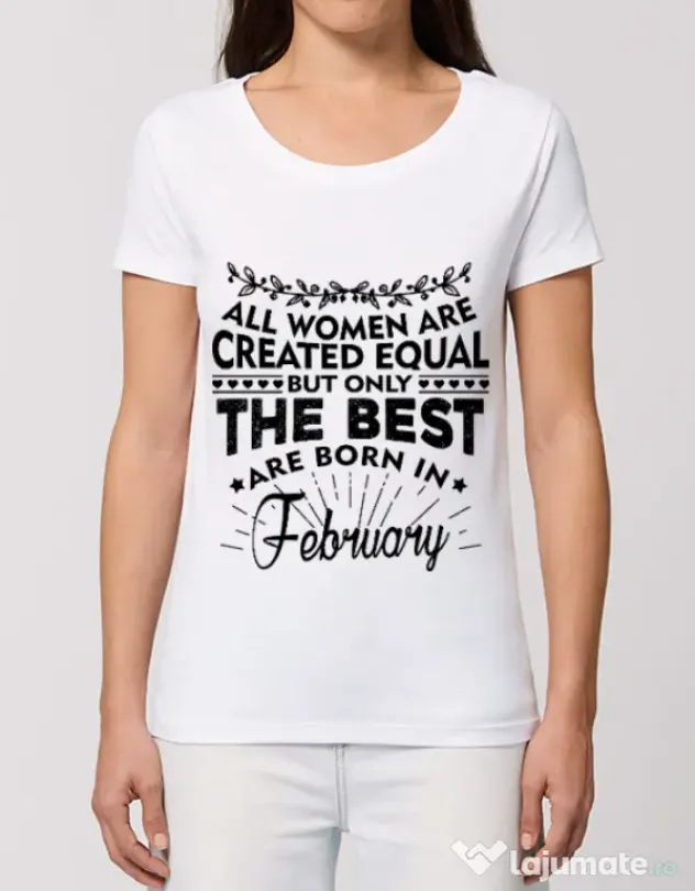 Tricou STANLEY STELLA dama The best women are born in February Alb