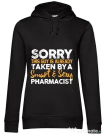 Hoodie dama cu gluga This guy is taken Negru