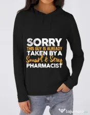 Hoodie dama cu gluga This guy is taken Negru 