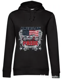 Hoodie dama cu gluga American pride Negru