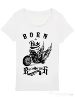 Tricou STANLEY STELLA dama Born to ride Alb