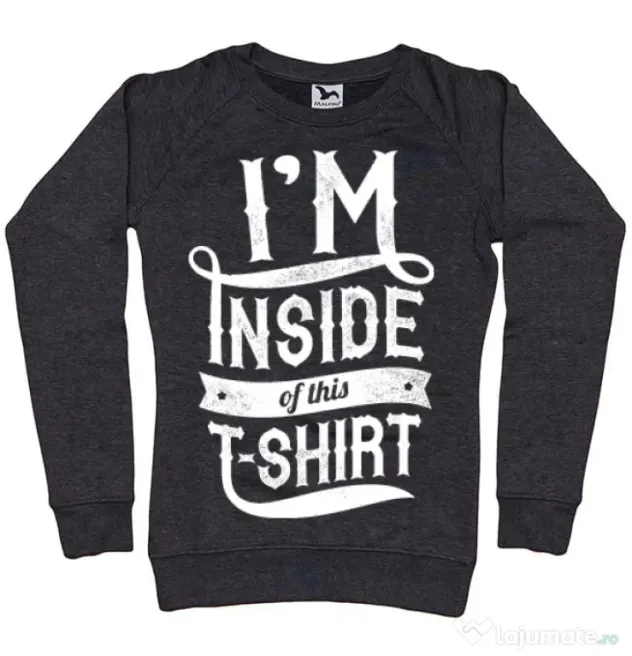 Bluza ADLER dama Inside my tshirt Negru melanj