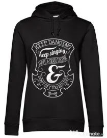 Hoodie dama cu gluga Keep dancing Negru
