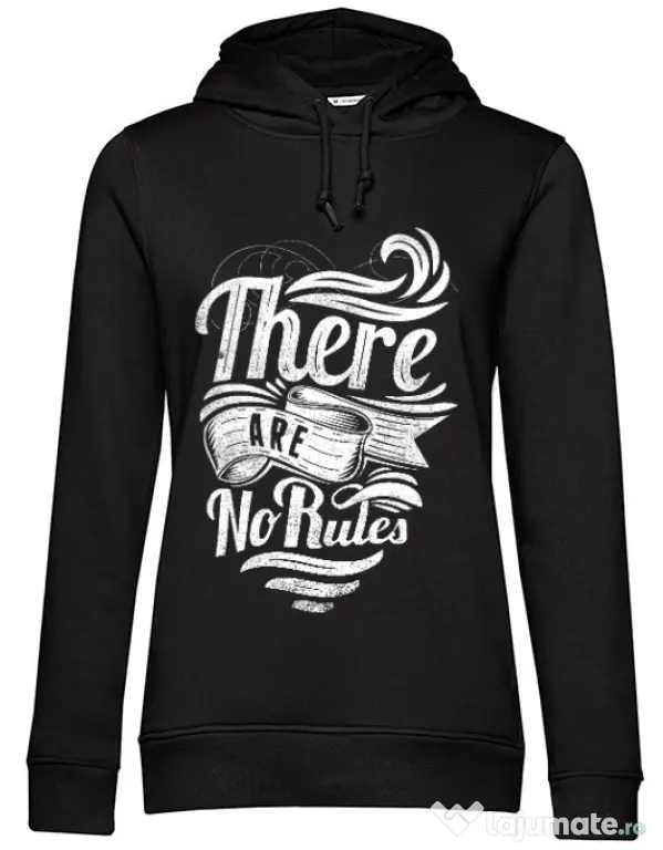 Hoodie dama cu gluga There are no rules Negru