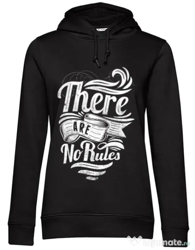 Hoodie dama cu gluga There are no rules Negru