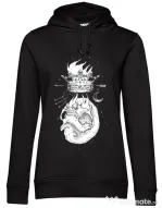 Hoodie dama cu gluga Flames Negru