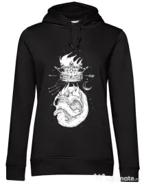 Hoodie dama cu gluga Flames Negru