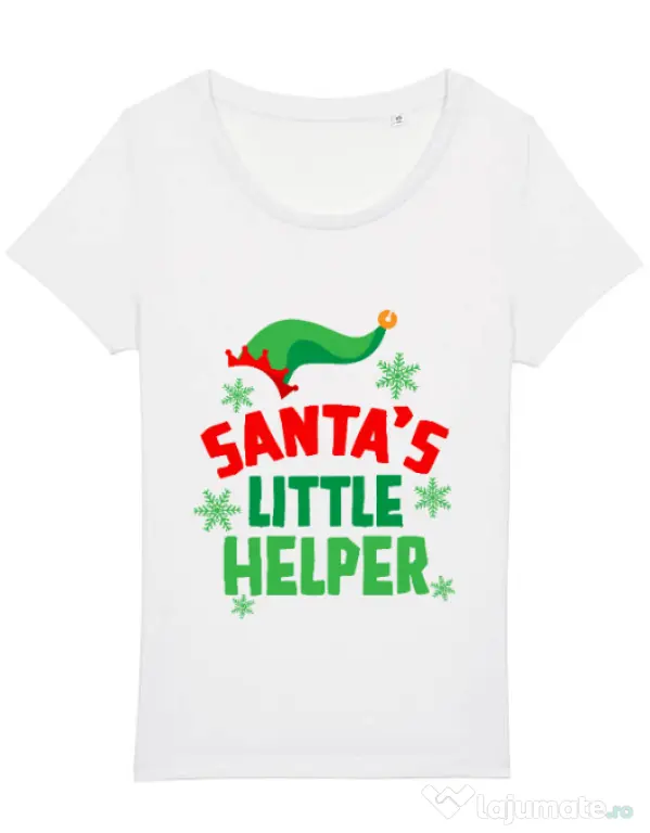 Tricou STANLEY STELLA dama Santas little helper Alb