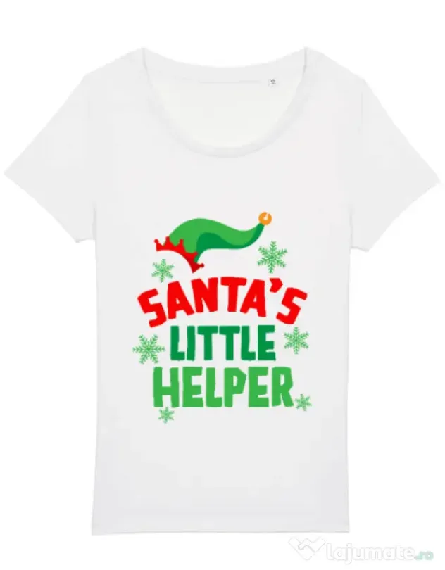 Tricou STANLEY STELLA dama Santas little helper Alb