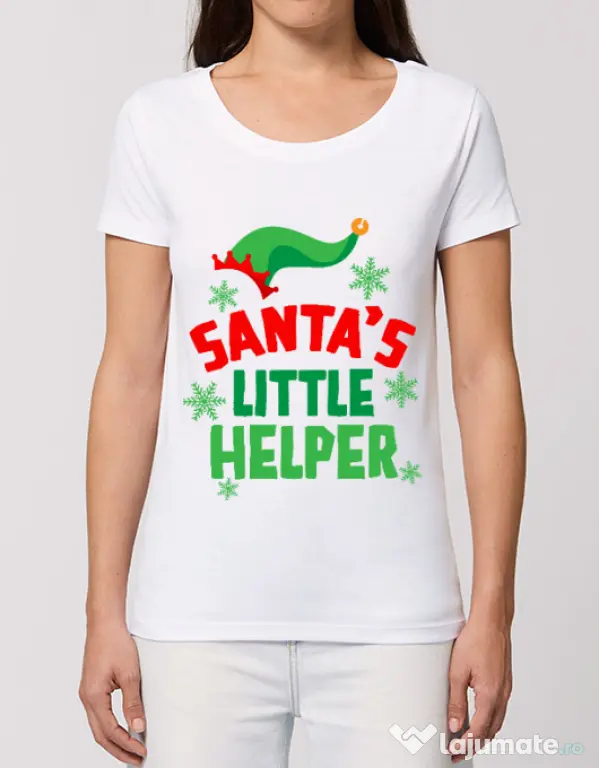 Tricou STANLEY STELLA dama Santas little helper Alb
