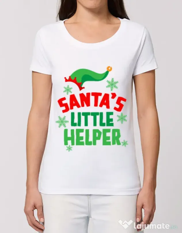 Tricou STANLEY STELLA dama Santas little helper Alb