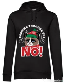 Hoodie dama cu gluga Dashing through the no Negru
