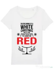Tricou STANLEY STELLA dama White Christmas Alb