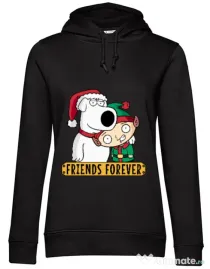 Hoodie dama cu gluga Friends forever Negru