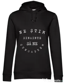 Hoodie dama cu gluga Ne stim II Negru