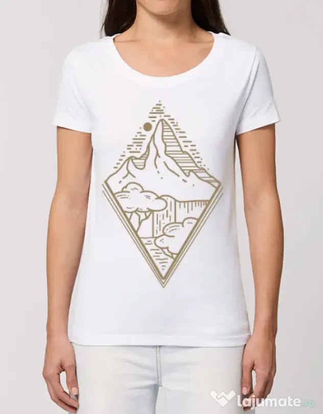 Tricou STANLEY STELLA dama Mountain waterfall Alb