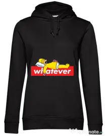 Hoodie dama cu gluga Whatever Negru