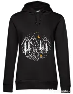 Hoodie dama cu gluga Night camping Negru