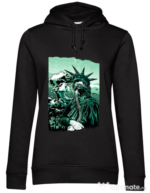 Hoodie dama cu gluga Save the liberty Negru