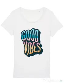 Tricou STANLEY STELLA dama Good vibes Alb