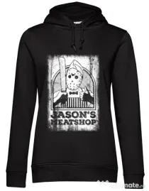 Hoodie dama cu gluga Pleassed to meat you Negru
