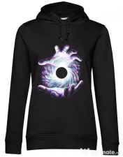 Hoodie dama cu gluga A hole in my hand Negru