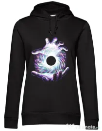 Hoodie dama cu gluga A hole in my hand Negru