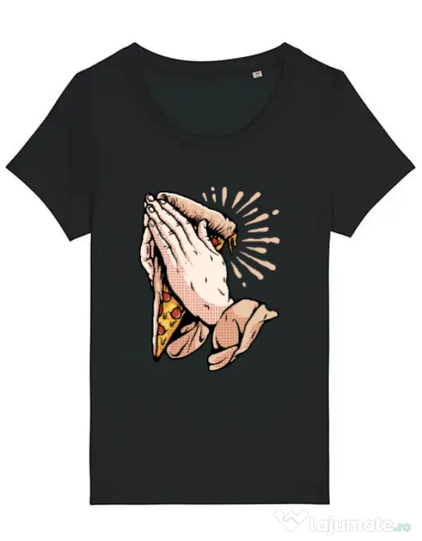 Tricou STANLEY STELLA dama Pray for pizza Negru