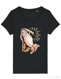 Tricou STANLEY STELLA dama Pray for pizza Negru