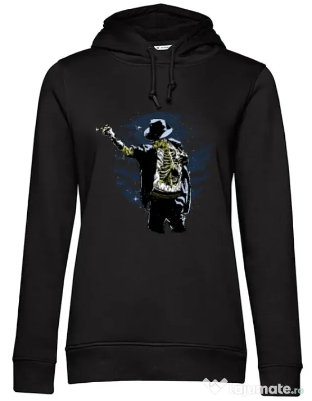 Hoodie dama cu gluga Zombie pop Negru