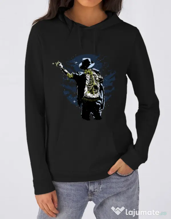 Hoodie dama cu gluga Zombie pop Negru