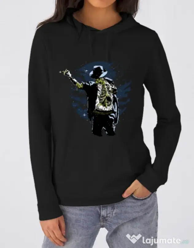 Hoodie dama cu gluga Zombie pop Negru