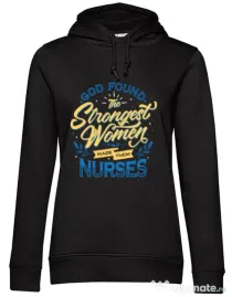 Hoodie dama cu gluga Strongest women Negru