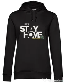 Hoodie dama cu gluga Stay home Negru