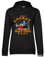 Hoodie dama cu gluga Energy saving mode Negru