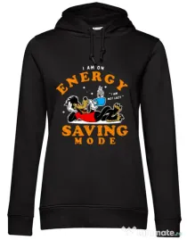 Hoodie dama cu gluga Energy saving mode Negru