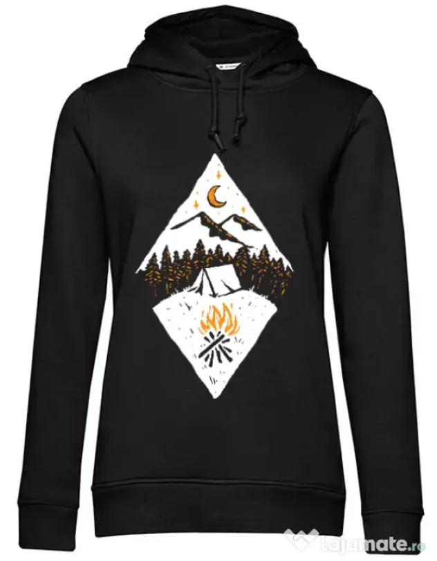 Hoodie dama cu gluga Beauty night Negru