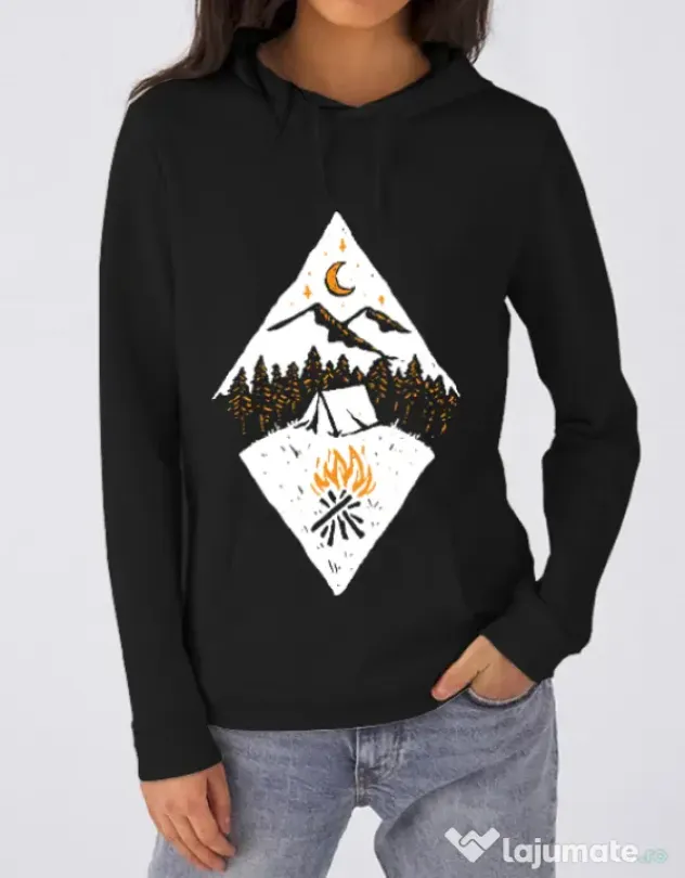 Hoodie dama cu gluga Beauty night Negru