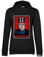 Hoodie dama cu gluga Rocketman Negru