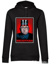 Hoodie dama cu gluga Rocketman Negru