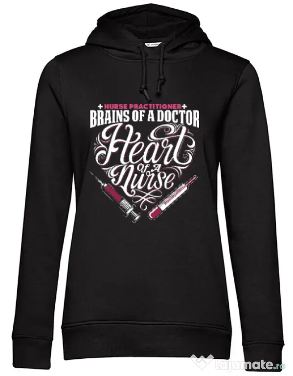 Hoodie dama cu gluga Nurse practicioner Negru