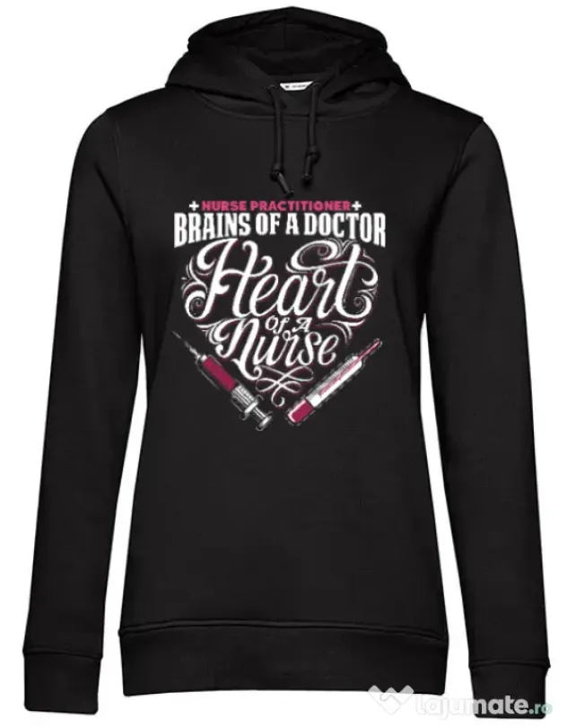 Hoodie dama cu gluga Nurse practicioner Negru