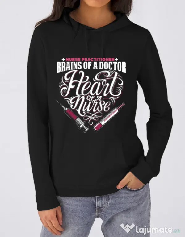 Hoodie dama cu gluga Nurse practicioner Negru