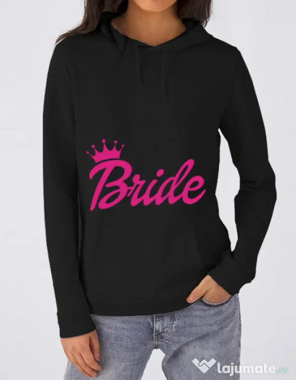 Hoodie Mireasa B&C Barbie Bride Negru