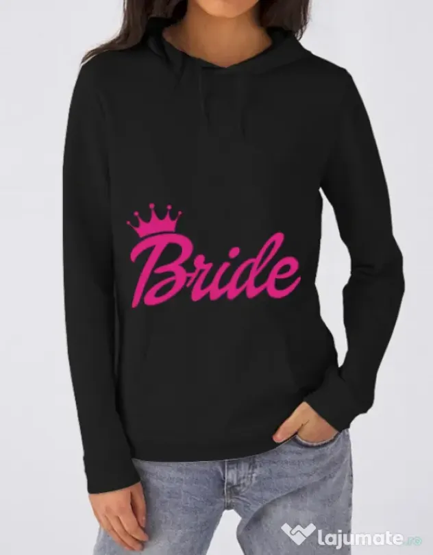 Hoodie Mireasa B&C Barbie Bride Negru
