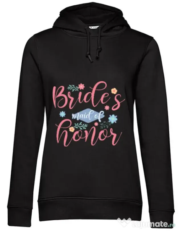 Hoodie Petrecerea burlacitelor B&C Brides maid of honor Negru
