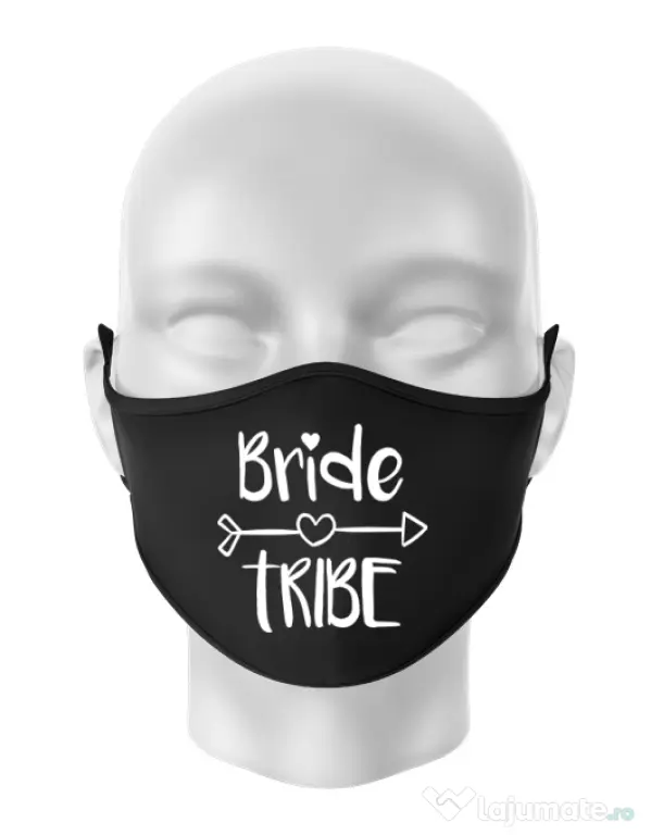 Masca personalizata reutilizabila Bride tribe Negru